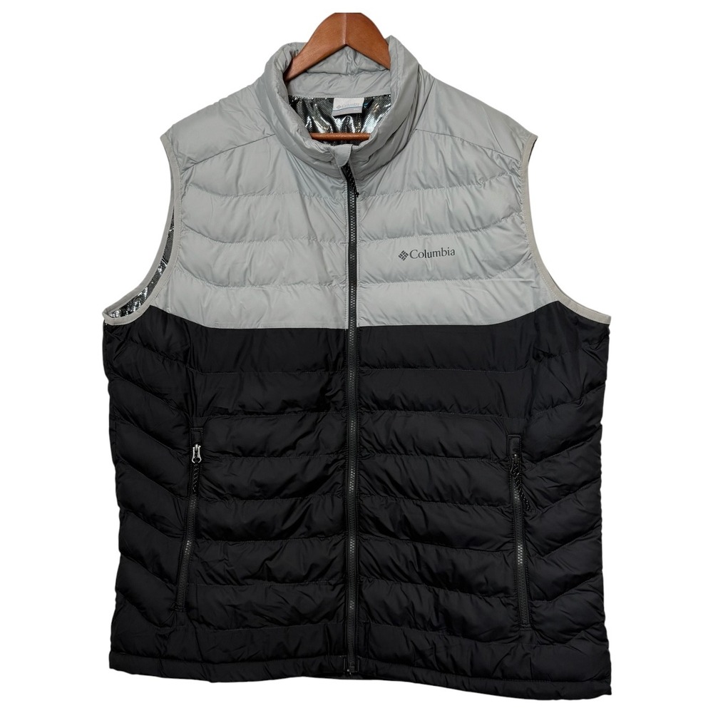Columbia Black and Light Gray Quilted Puffer Vest